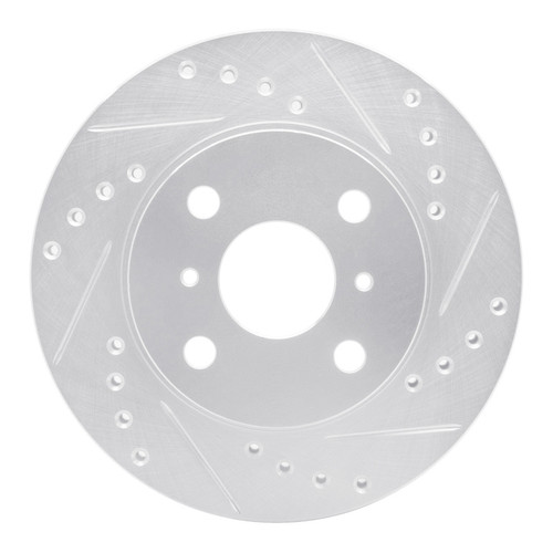 R1 85-88 Chevrolet Nova Front Right Drilled & Slotted Silver Brake Rotor