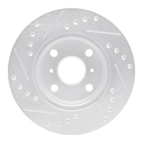 R1 85-88 Chevrolet Nova Front Right Drilled & Slotted Silver Brake Rotor