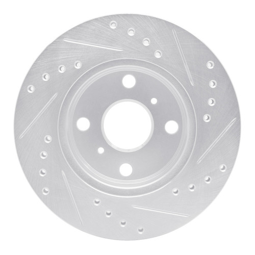 R1 85-88 Chevrolet Nova Front Left Drilled & Slotted Silver Brake Rotor