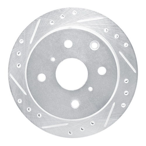 R1 83-84 Toyota Cressida Rear Left Drilled & Slotted Silver Brake Rotor