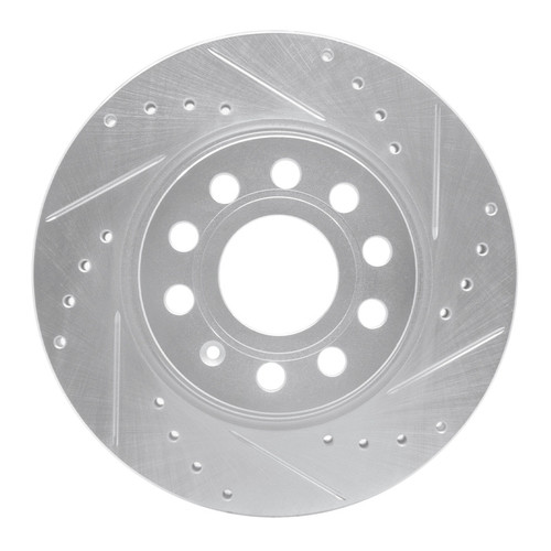 R1 05-15 Volkswagen Jetta Sedan Front Right Drilled & Slotted Silver Brake Rotor