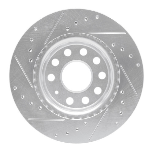R1 05-15 Volkswagen Jetta Sedan Front Right Drilled & Slotted Silver Brake Rotor