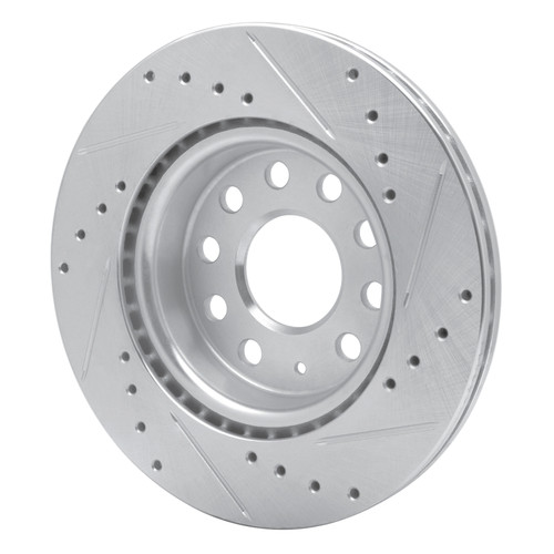 R1 05-15 Volkswagen Jetta Sedan Front Left Drilled & Slotted Silver Brake Rotor