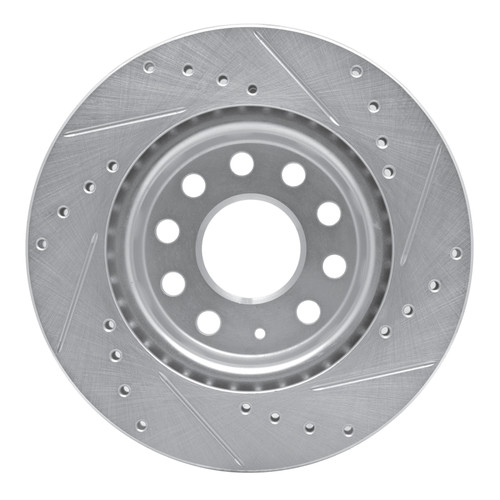 R1 05-15 Volkswagen Jetta Sedan Front Left Drilled & Slotted Silver Brake Rotor