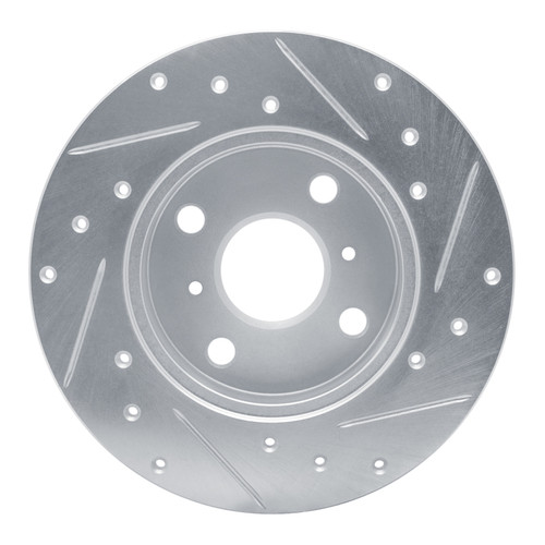 R1 83-90 Toyota Tercel Front Left Drilled & Slotted Silver Brake Rotor