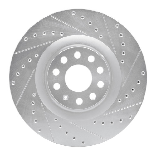 R1 06-13 Audi S3 (Mexico) Front Right Drilled & Slotted Silver Brake Rotor