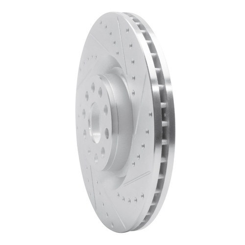 R1 06-13 Audi S3 (Mexico) Front Right Drilled & Slotted Silver Brake Rotor