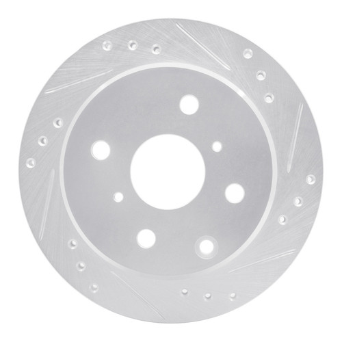 R1 82-85 Toyota Celica Rear Right Drilled & Slotted Silver Brake Rotor