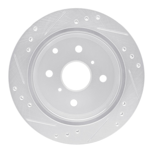 R1 82-85 Toyota Celica Rear Right Drilled & Slotted Silver Brake Rotor