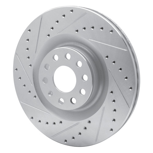 R1 06-13 Audi S3 (Mexico) Front Left Drilled & Slotted Silver Brake Rotor