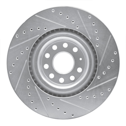R1 06-13 Audi S3 (Mexico) Front Left Drilled & Slotted Silver Brake Rotor