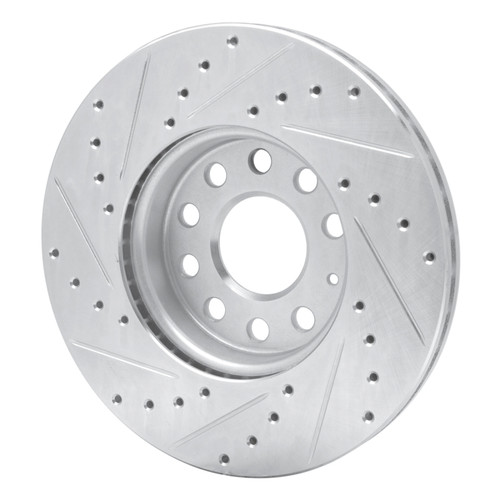 R1 05-25 Audi A3 (Mexico) Front Right Drilled & Slotted Silver Brake Rotor