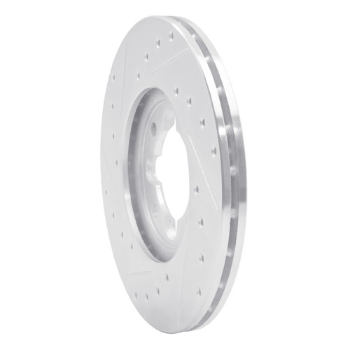 R1 82-85 Toyota Celica Front Right Drilled & Slotted Silver Brake Rotor