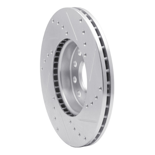 R1 05-25 Audi A3 (Mexico) Front Left Drilled & Slotted Silver Brake Rotor