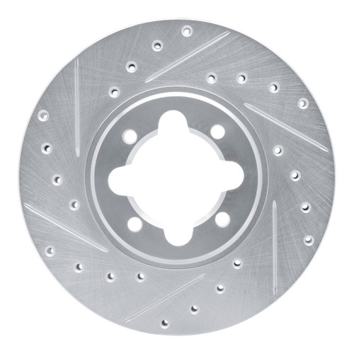 R1 82-85 Toyota Celica Front Left Drilled & Slotted Silver Brake Rotor