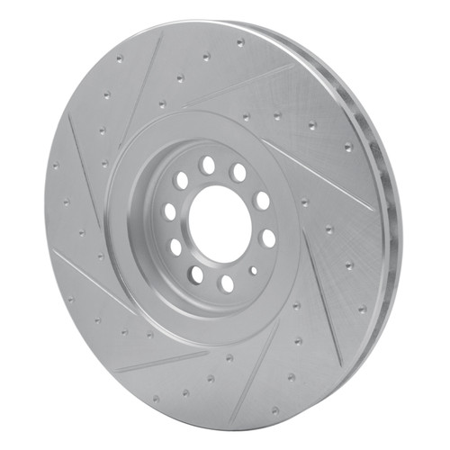 R1 04-06 Audi TT Quattro Right Front Drilled & Slotted Silver Brake Rotor