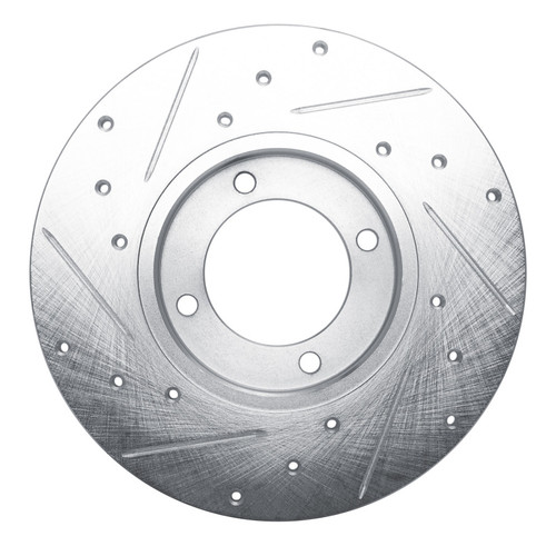 R1 79-81 Toyota Celica Front Right Drilled & Slotted Silver Brake Rotor