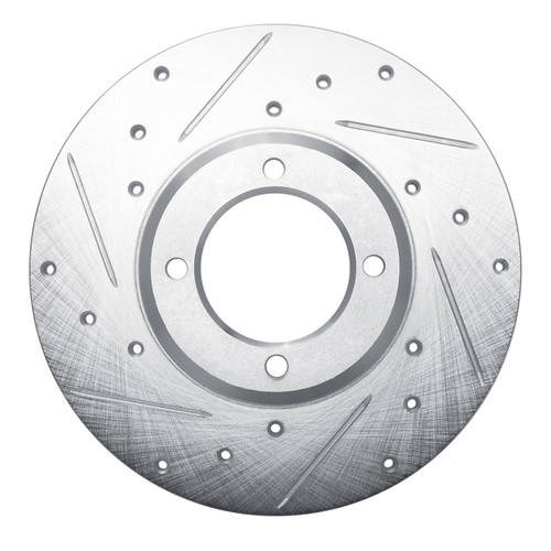 R1 79-81 Toyota Celica Front Left Drilled & Slotted Silver Brake Rotor