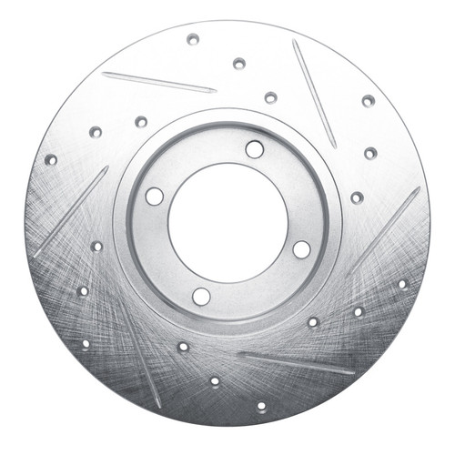 R1 79-81 Toyota Celica Front Left Drilled & Slotted Silver Brake Rotor