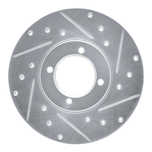 R1 76-81 Toyota Celica Front Right Drilled & Slotted Silver Brake Rotor