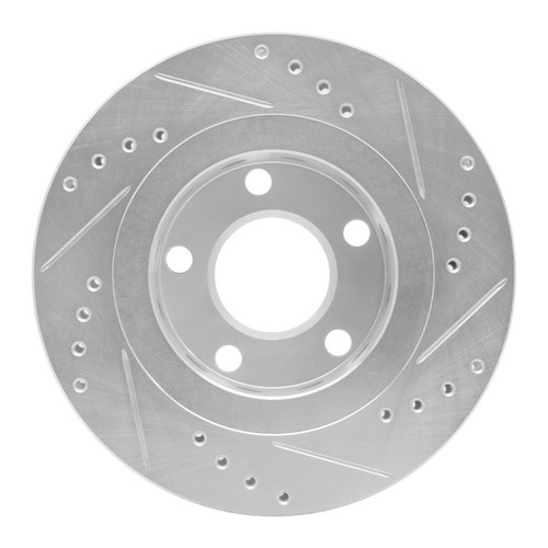 R1 99-05 Audi A6 Quattro Rear Left Drilled & Slotted Silver Brake Rotor