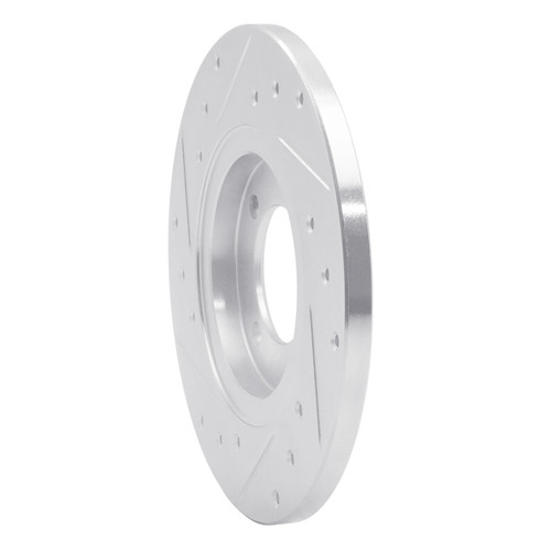 R1 80-83 Toyota Corolla (US/Canada) Front Right Drilled & Slotted Silver Brake Rotor