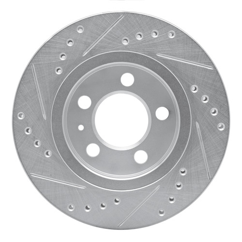 R1 00-06 Audi TT Quattro Rear Right Drilled & Slotted Silver Brake Rotor