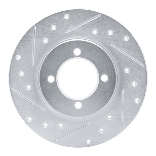 R1 80-83 Toyota Corolla (US/Canada) Front Left Drilled & Slotted Silver Brake Rotor