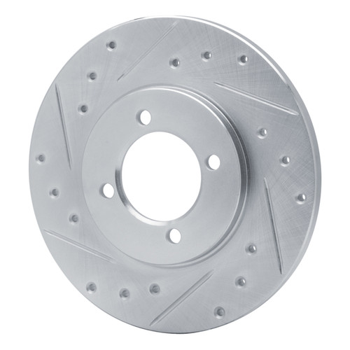 R1 80-83 Toyota Corolla (US/Canada) Front Left Drilled & Slotted Silver Brake Rotor