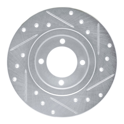 R1 80-83 Toyota Corolla (US/Canada) Front Left Drilled & Slotted Silver Brake Rotor