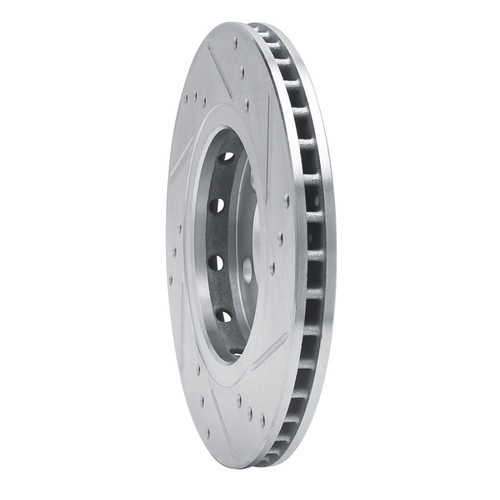 R1 00-06 Audi TT Quattro Rear Left Drilled & Slotted Silver Brake Rotor