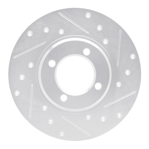 R1 70-79 Toyota Celica Front Right Drilled & Slotted Silver Brake Rotor