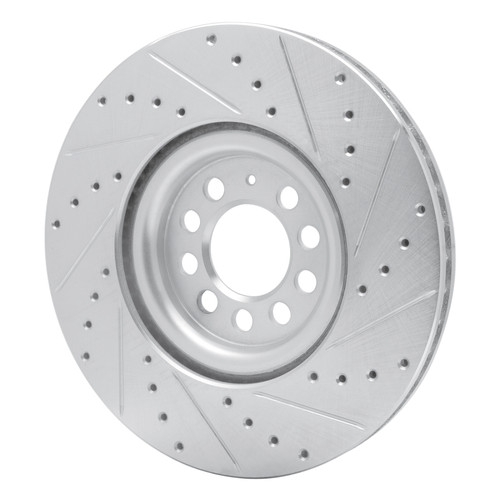 R1 00-06 Audi TT Front Left Drilled & Slotted Silver Brake Rotor