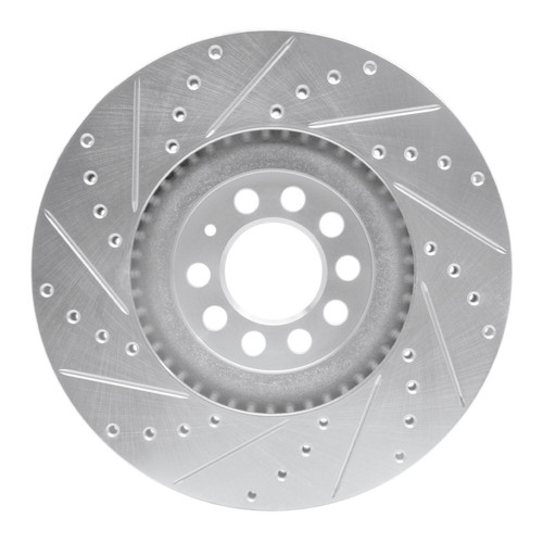 R1 00-06 Audi TT Front Right Drilled & Slotted Silver Brake Rotor
