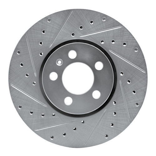 R1 98-18 Audi A1 (Mexico) Front Left Drilled & Slotted Silver Brake Rotor