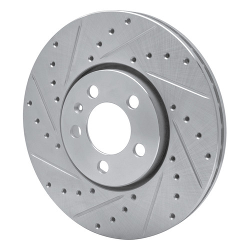 R1 98-18 Audi A1 (Mexico) Front Left Drilled & Slotted Silver Brake Rotor