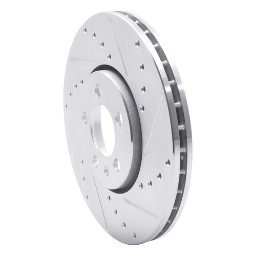 R1 98-18 Audi A1 (Mexico) Front Right Drilled & Slotted Silver Brake Rotor