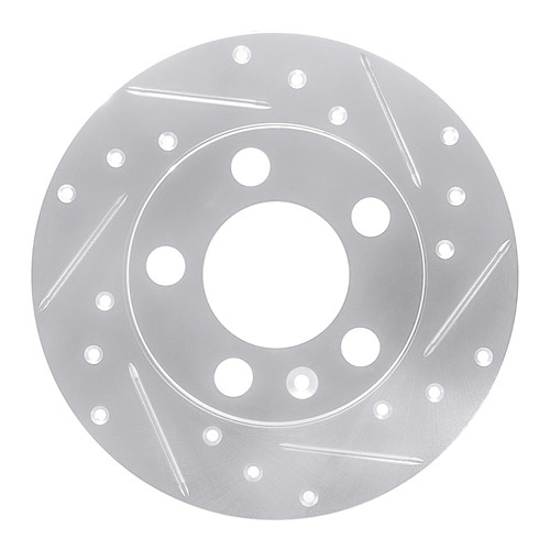 R1 98-24 Audi A1 (Mexico) Rear Right Drilled & Slotted Silver Brake Rotor