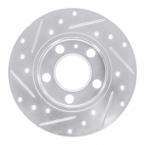 R1 98-24 Audi A1 (Mexico) Rear Right Drilled & Slotted Silver Brake Rotor