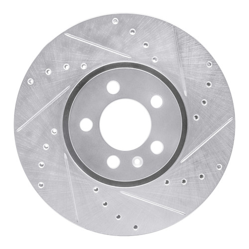 R1 96-98 Volkswagen Passat (USA/Canada) Front Right Drilled & Slotted Silver Brake Rotor