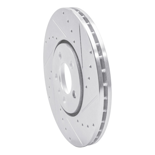 R1 96-98 Volkswagen Passat (USA/Canada) Front Right Drilled & Slotted Silver Brake Rotor