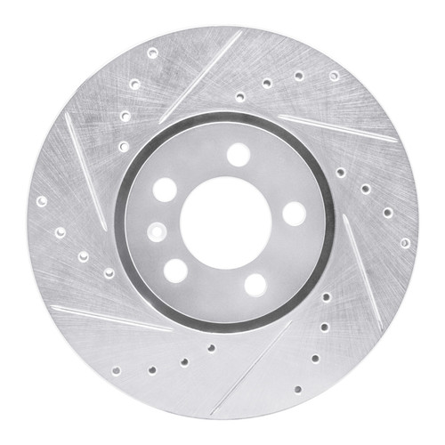 R1 96-98 Volkswagen Jetta Sedan Front Left Drilled & Slotted Silver Brake Rotor