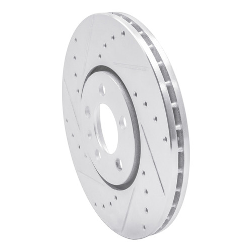 R1 96-98 Volkswagen Jetta Sedan Front Left Drilled & Slotted Silver Brake Rotor