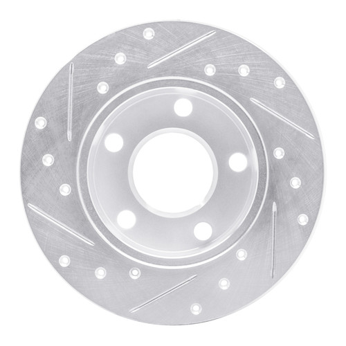 R1 96-05 Audi A4 Quattro Rear Right Drilled & Slotted Silver Brake Rotor
