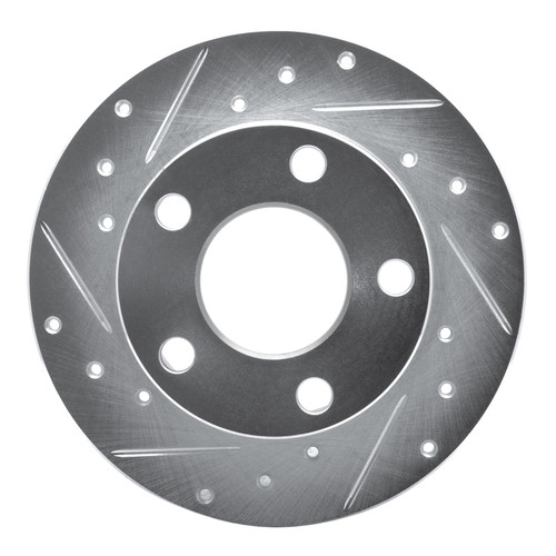R1 92-05 Audi A6 (Mexico) Rear Left Drilled & Slotted Silver Brake Rotor