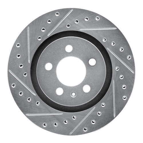 R1 92-95 Volkswagen Jetta Sedan Front Left Drilled & Slotted Silver Brake Rotor