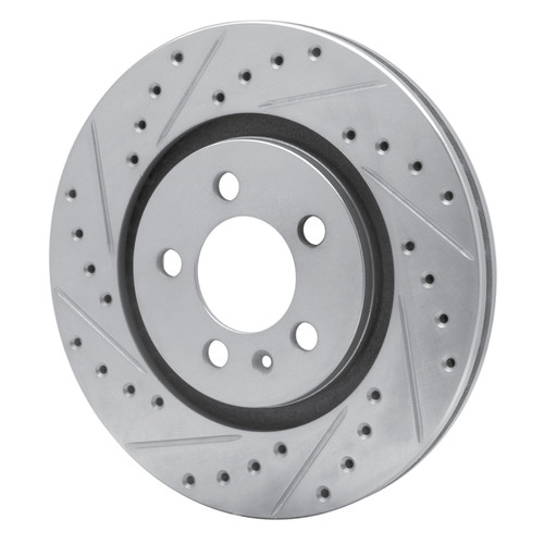R1 92-95 Volkswagen Jetta Sedan Front Left Drilled & Slotted Silver Brake Rotor