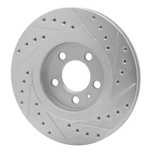 R1 92-95 Volkswagen Jetta Sedan Front Left Drilled & Slotted Silver Brake Rotor