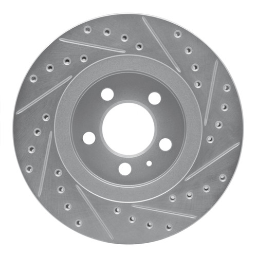 R1 92-95 Volkswagen Jetta Sedan Front Left Drilled & Slotted Silver Brake Rotor
