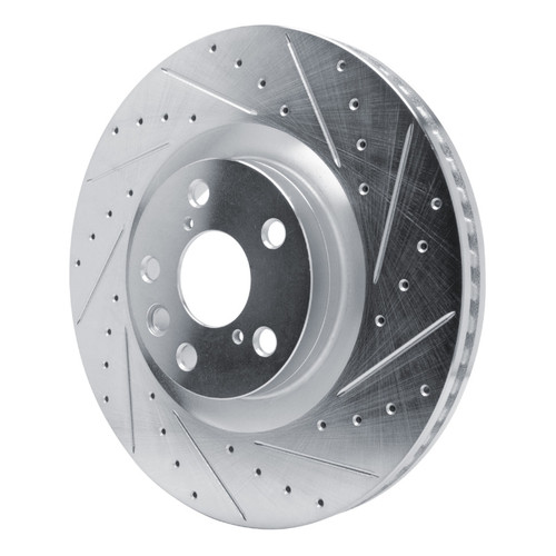 R1 11-25 Lexus GS450H Right Front Drilled & Slotted Silver Brake Rotor